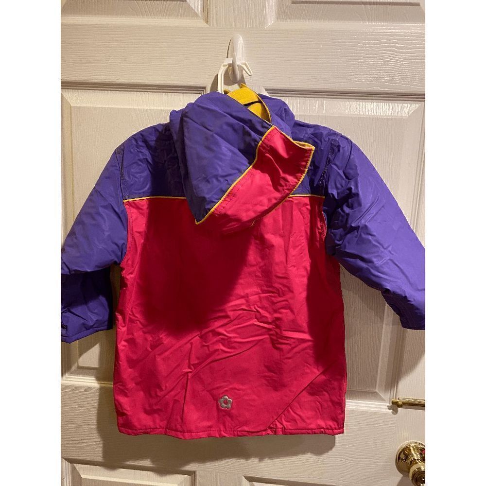 Wippette Kids Removable Hood Zip up Windbreaker Jacket Purple Pink Sz 5/6 - Picture 2 of 5